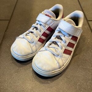 Adidas Kids White and Pink Sneakers